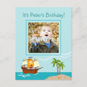 Pirate kid birthday party invitation