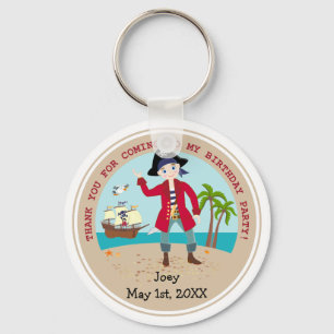 Pirate kid birthday party key ring