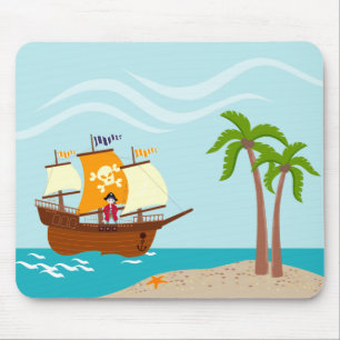 Pirate kid birthday party mouse mat