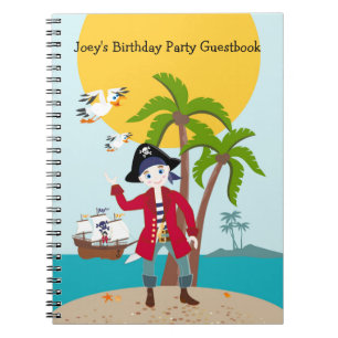 Pirate kid birthday party notebook
