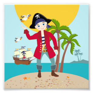 Pirate kid birthday party photo print