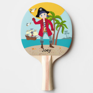Pirate kid birthday party ping pong paddle