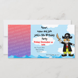 Pirate Kid Birthday Photo Invite Template