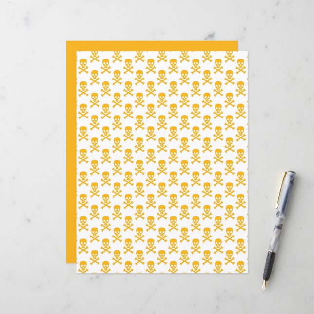 Pirate Kids Crossbones Scrapbook Yellow Craft (Front/Back In Situ)