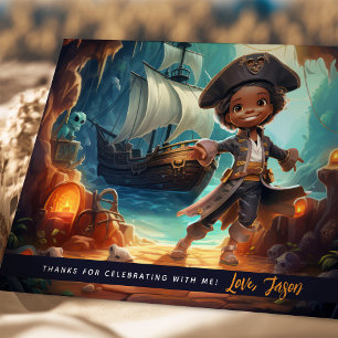 Pirate Kids Shore Adventure Thank You Card