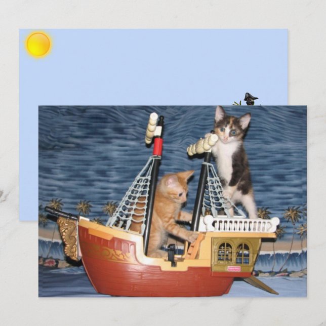 Pirate Kittens Greeting Card (Front/Back)