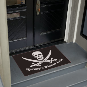 Pirate Lair Personalised Skull and Cutlasses Doormat