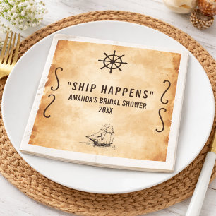 Pirate Last Sail Before the Veil Bridal Shower Napkin