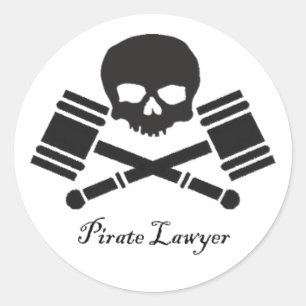 Pirate Lawyer Round Sticker
