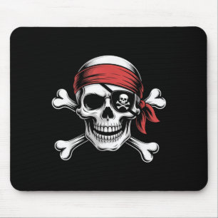 Pirate Lazy Skull Bandanna Halloween Costume Men B Mouse Mat