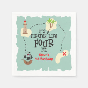 Pirate life FOUR me 4th Birthday Napkin
