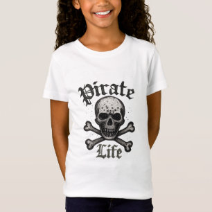 Pirate Life Skull & Crossbones Grunge Design T-Shirt