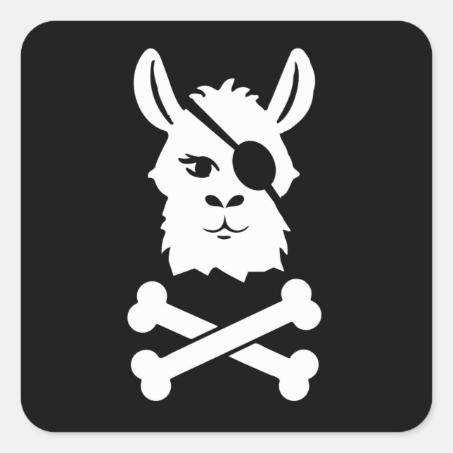 Pirate Llama Alpaca Talk Like A Pirate Day Square Sticker (Front)