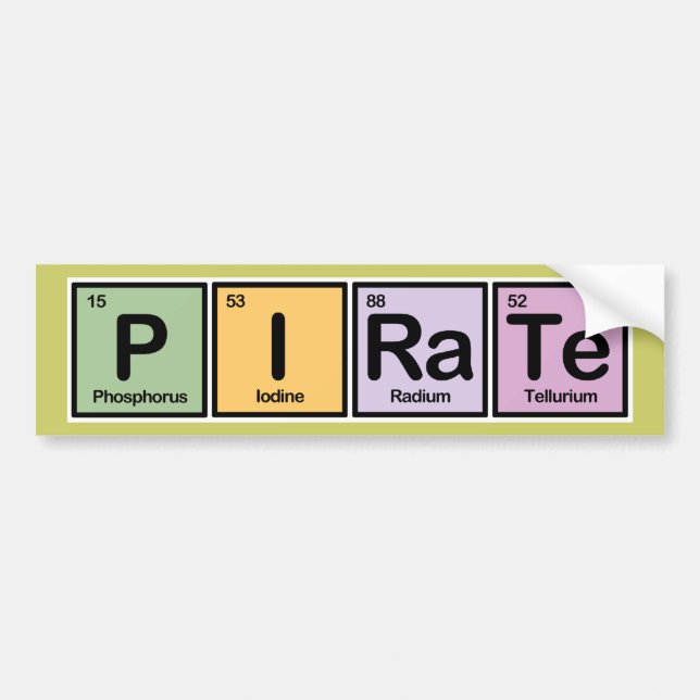 Pirate made of Elements Bumper Sticker (Front)