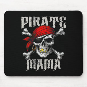 Pirate Mama Jolly Roger Flag And Skull Crossbones  Mouse Mat