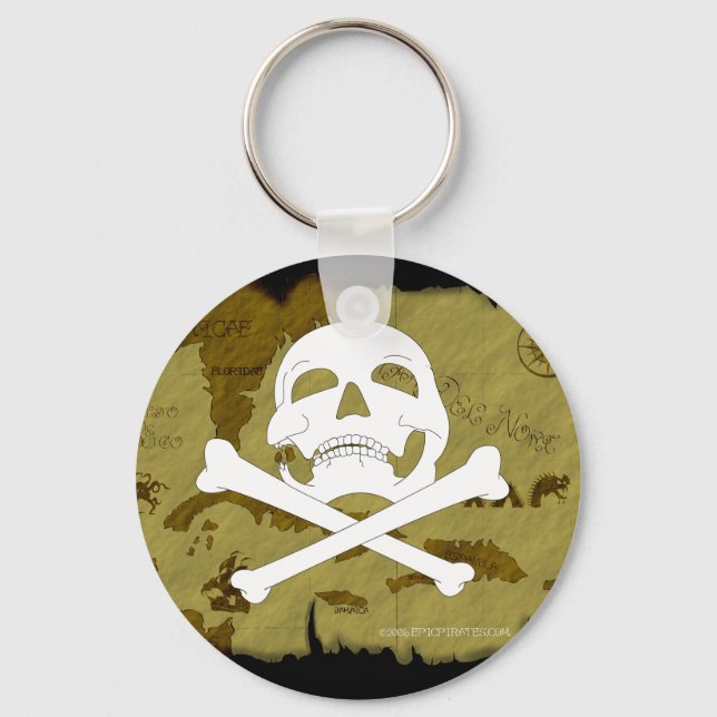Pirate Map #1 Key Ring (Front)