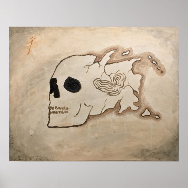 Pirate map "Dangerous Waters" by David Good Poster (Front)