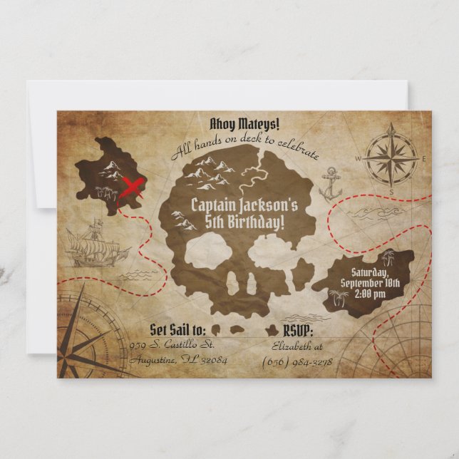 Pirate Map Invitation (Front)