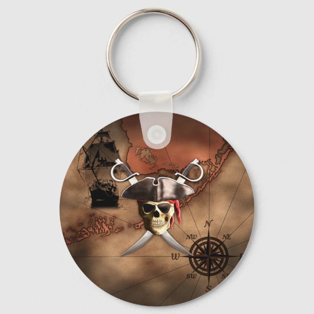 Pirate Map Key Ring (Front)