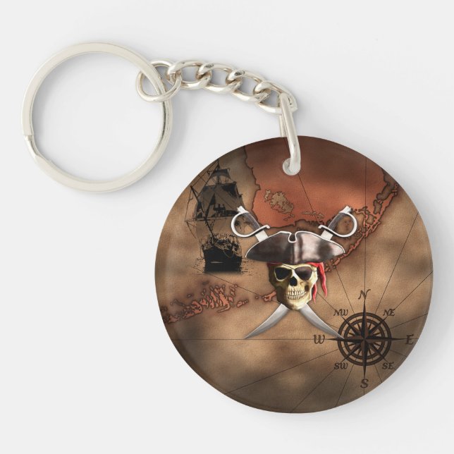Pirate Map Key Ring (Front)
