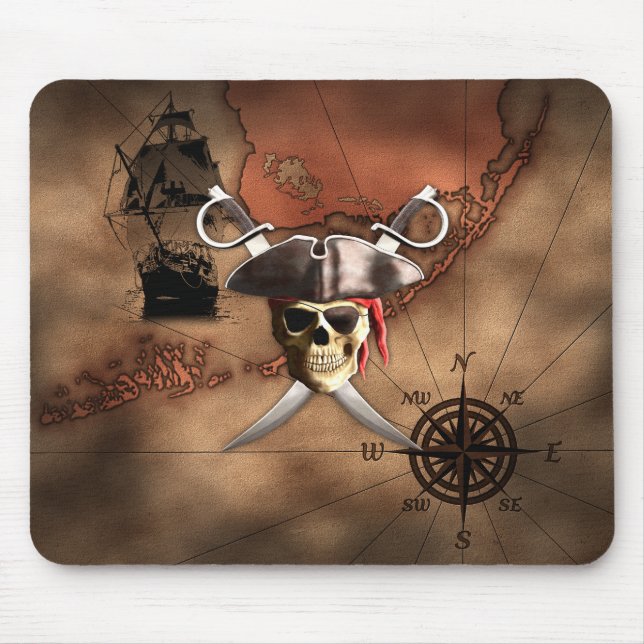 Pirate Map Mouse Mat (Front)