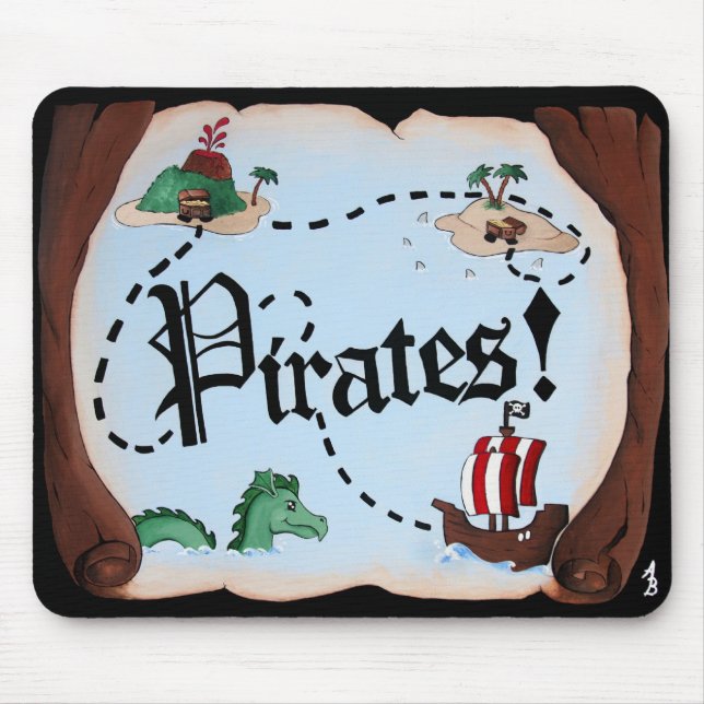 Pirate Map Mouse Mat (Front)