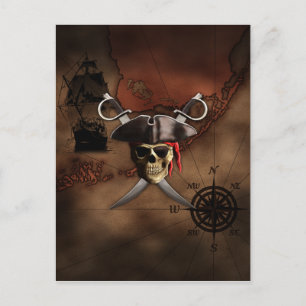 Pirate Map Postcard