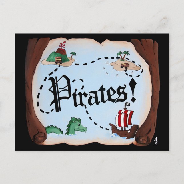 Pirate Map Postcard (Front)