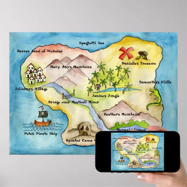 Pirate Map Print - Huge | Zazzle