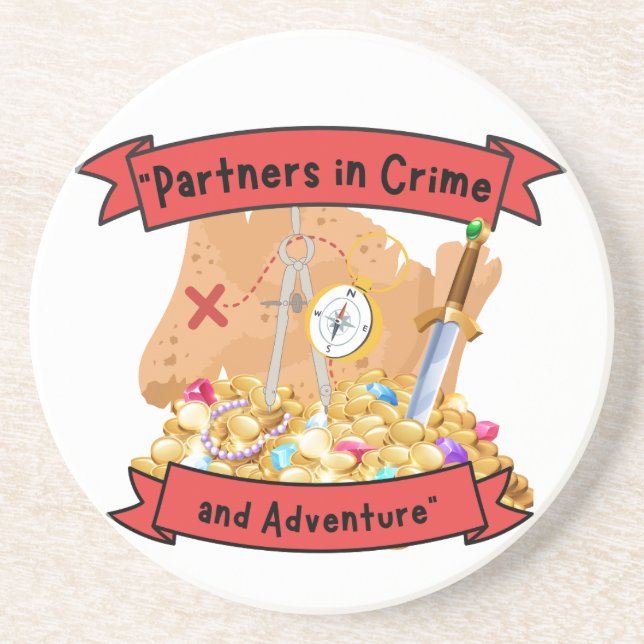 pirate  map quote coaster (Front)
