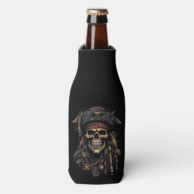 Pirate Mascot Bottle Cooler (Bottle Front)