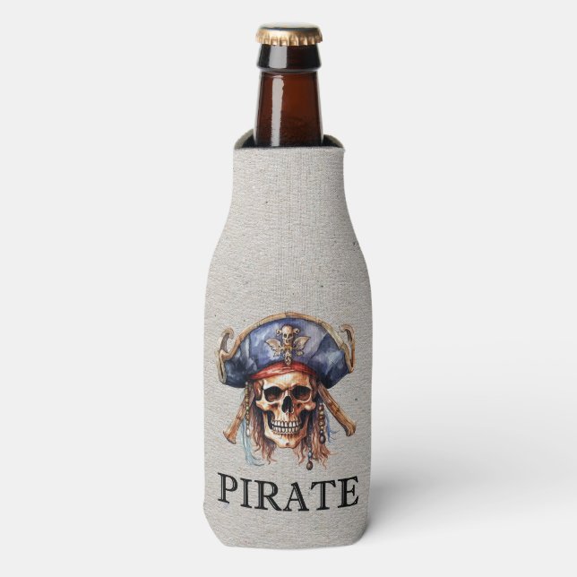 Pirate Mascot Bottle Cooler (Bottle Front)