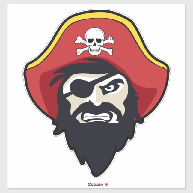 Pirate Mascot Vinyl Sticker (Sheet)