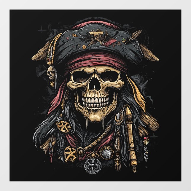 Pirate Mascot Window Cling (Sheet)