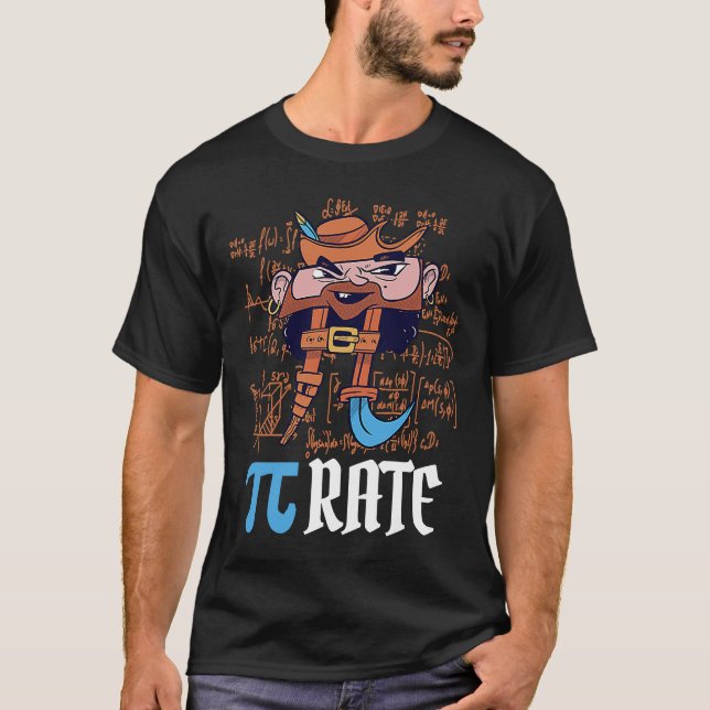 Pirate Math Pi rate  Symbol Pi Day Teacher 3 14 Ma T-Shirt (Front)