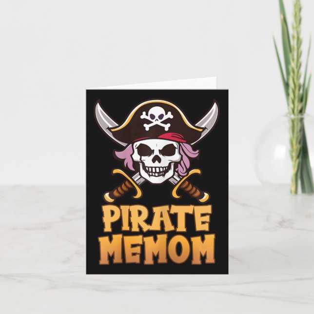 Pirate Memom Funny Captain Matching Halloween Cost Card (Front)