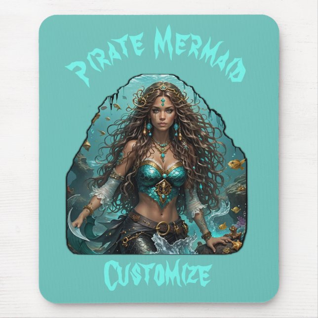 Pirate Mermaid Lady Thunder_Cove Mouse Mat (Front)