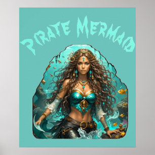 Pirate Mermaid Lady Thunder_Cove Poster