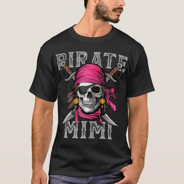  Pirate Mimi Skull Halloween Costumes Family  T-Shirt (Front)