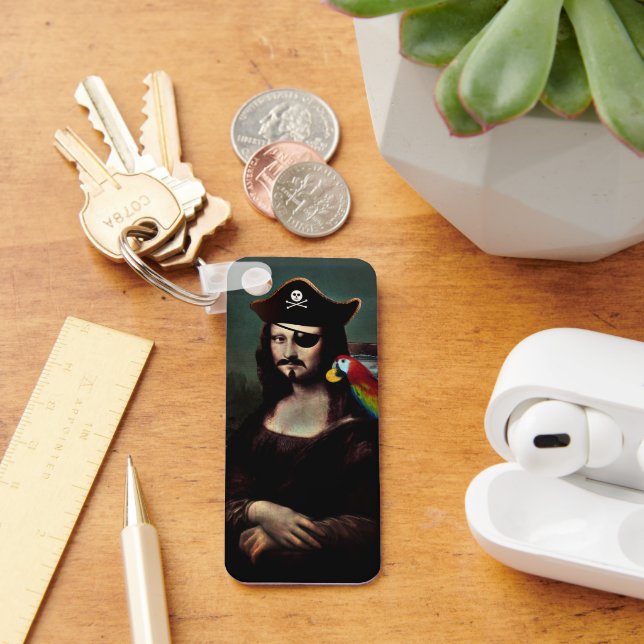 Pirate Mona Lisa with Eye Patch Key Ring (Desk)