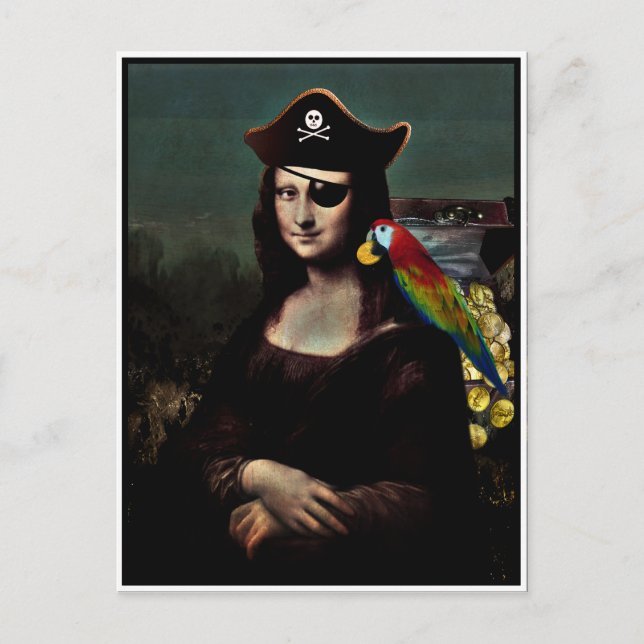 Pirate Mona Lisa with Eye Patch Postcard (Front)