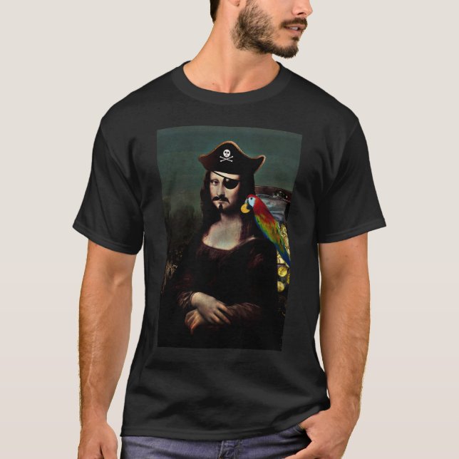 Pirate Mona Lisa with Eye Patch T-Shirt (Front)