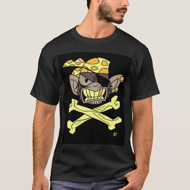 Pirate Monkeys Flag- Yellow T-Shirt (Front)