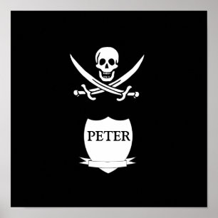 Pirate & monogram poster