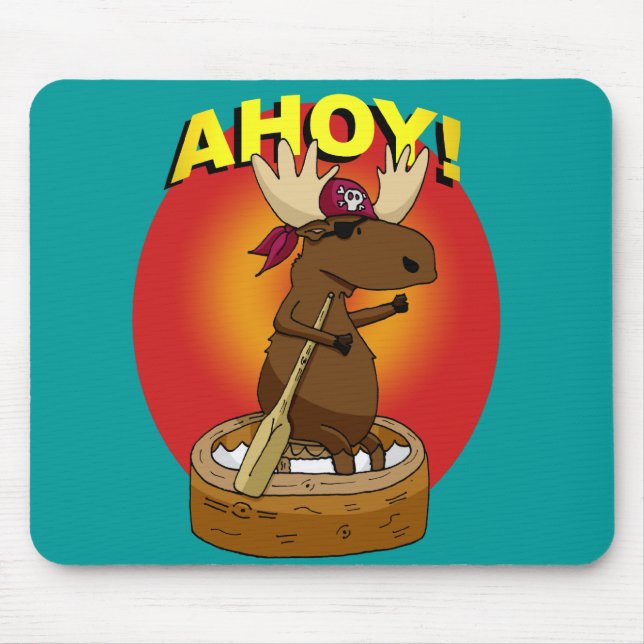Pirate Moose Ahoy! Mouse Pad (Front)
