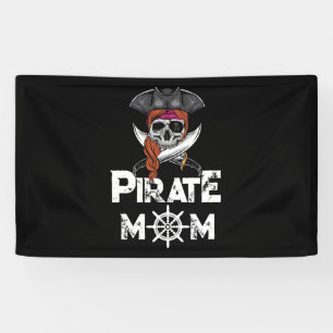 Pirate Mum Jolly Roger Skull & Crossbones Flag Banner