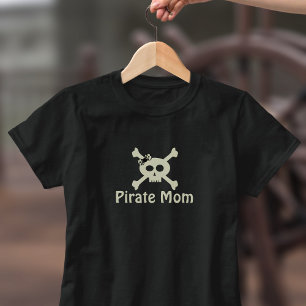 Pirate Mum Skull Crossbones Halloween T-Shirt Tri-Blend Shirt