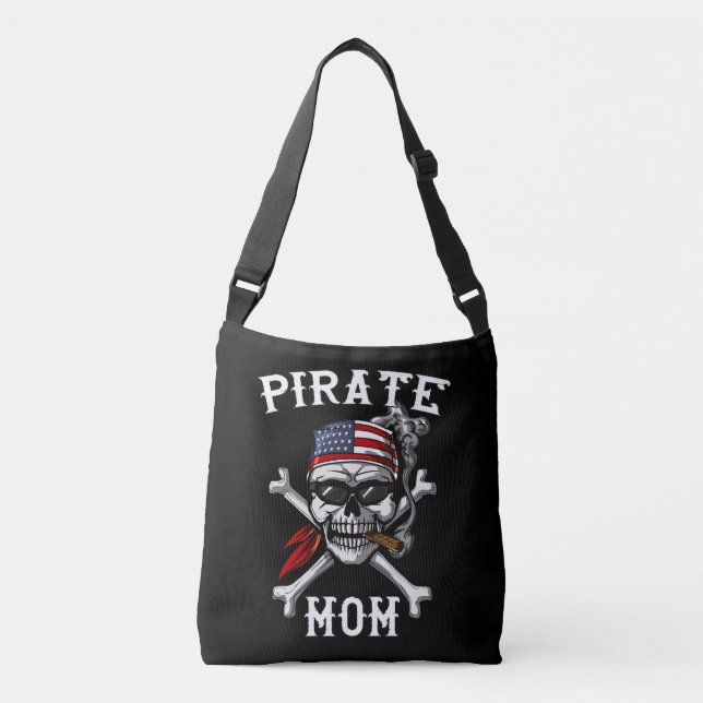 Pirate Mum Skull Sailor Captain Sailor Mother Crossbody Bag (Front)
