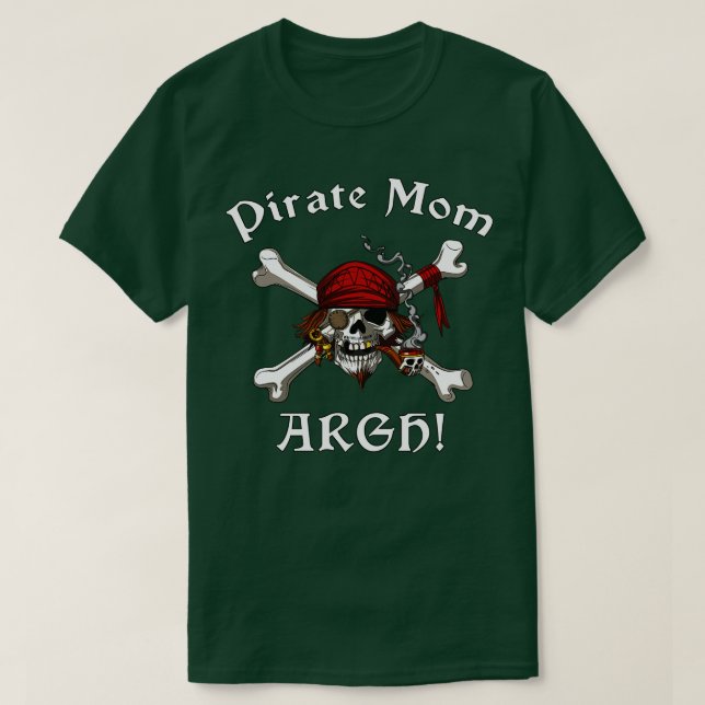 Pirate Mum Skull T-Shirt (Design Front)