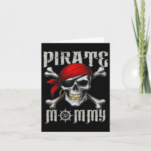 Pirate Mummy Jolly Roger Flag And Skull Crossbones Card